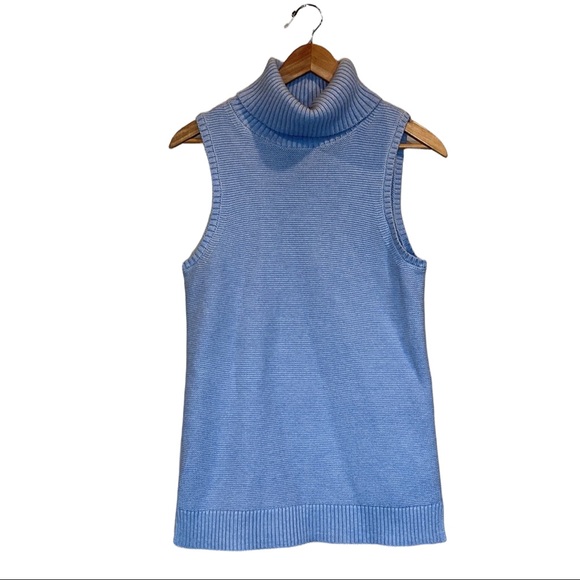 J. Crew Sweaters J Crew Light Blue Sleeveless Turtleneck Sweater